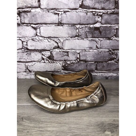 Clarks Artisan Bronze Gold Leather Casual Ballet Flats Shoes Women Sz 8M US/39EU - Picture 15 of 16